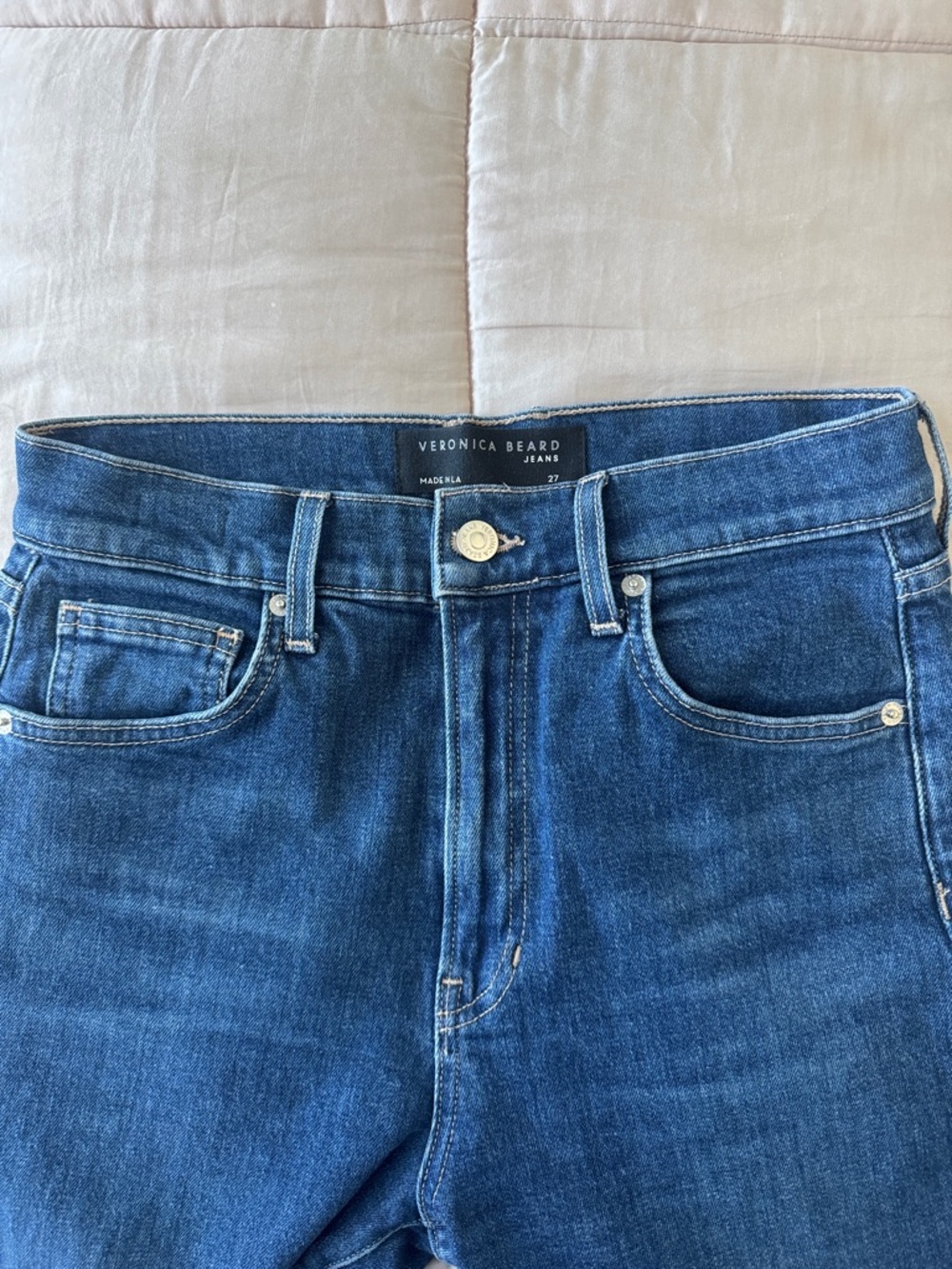 Veronica Beard Dark Blue Straight-Leg Jeans